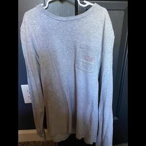 Vineyard Vines Long Sleeve Tee - Gray with Pocket